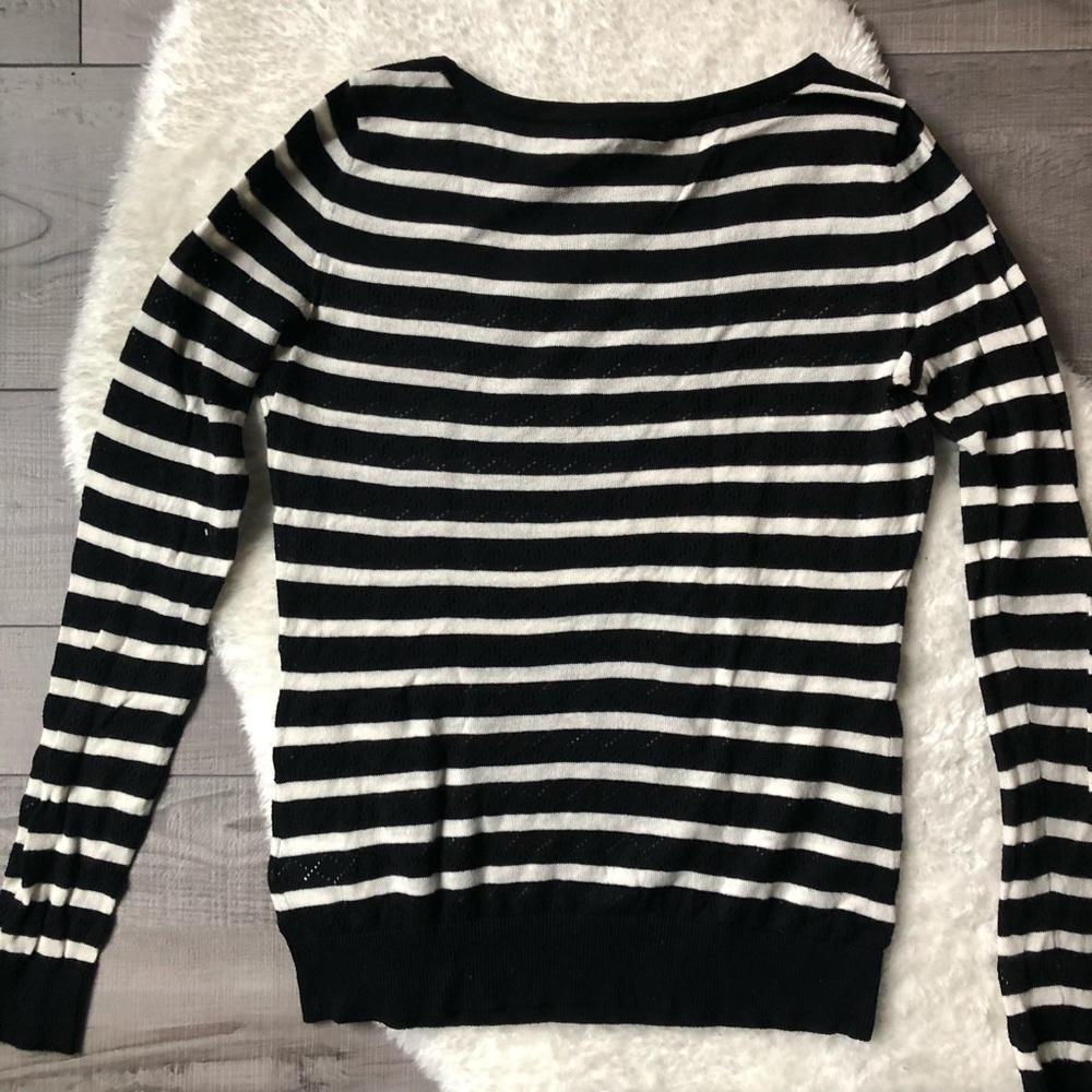 Chic Jacob Striped Knit Long Sleeve Top XS - Picture 5 of 6